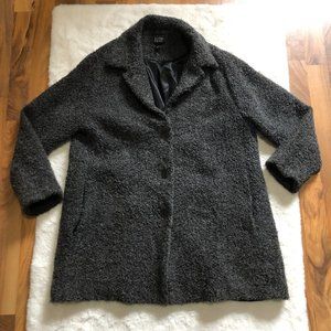Eileen fisher dark gray curly wool coat size small